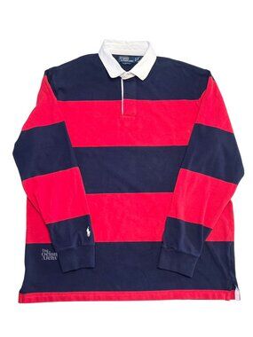 Size XL Polo Ralph Lauren Classic Fit Rugby Stripe Long Sleeve Polo Shirt Used